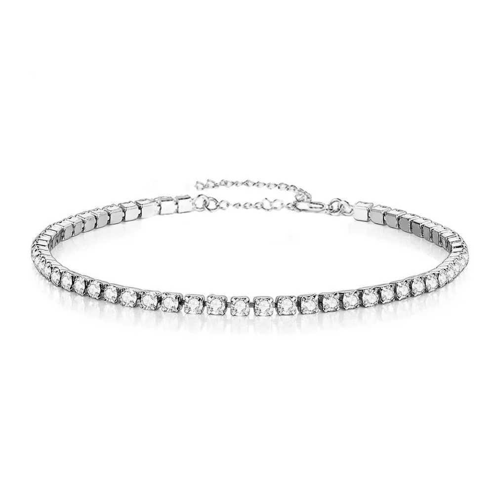 2mm d Out Tennis Bracelets Fem Gold Silver Color Stainl Steel Cubic Zirconia Chain for Wen Wedding Jewelry GiftC250408