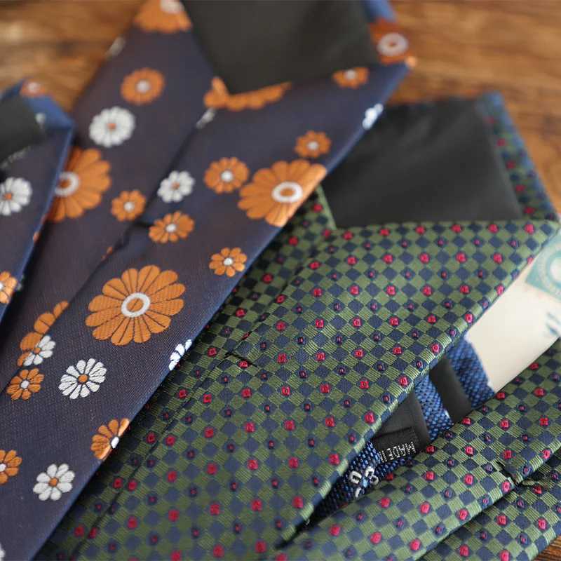 2025 New Korean Formal Silk Neckties Business Mens Floral Neck Tie Anchor Dots 8cm Ties Wedding Party Banquet Accessories Cravat X250407