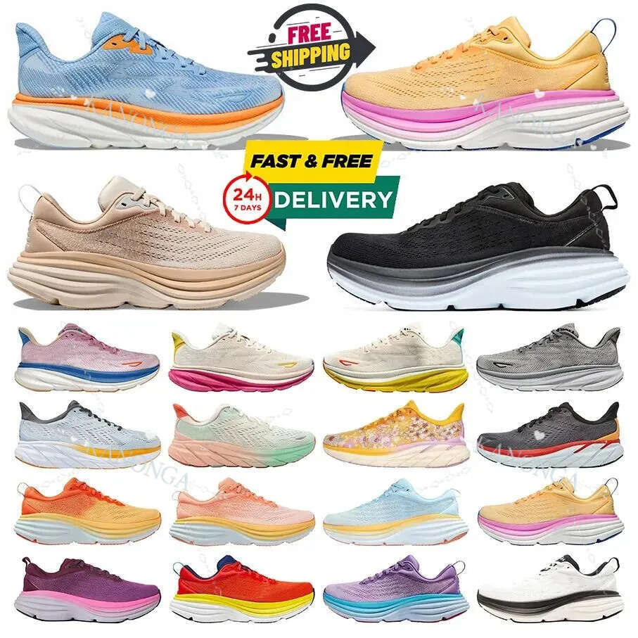 Free Shipping A Clifton 9 Bondi 8 Kawana For Mens Running Shoes Designer A Sneakers Pink Triple Black White Blue Grey Purple Men Womens Outdoor Trainers Sneaker