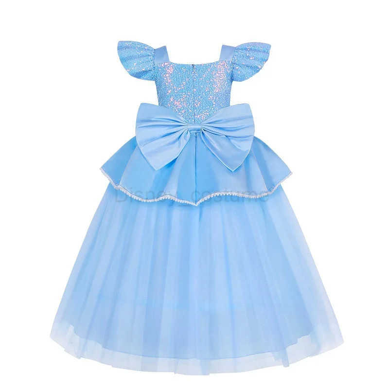 Disney Girl Cinderella Cosplay Dress Up Clothes for Girls Halloween Carnival Party Princess Costume Kids Birthday Wedding Gown X250408