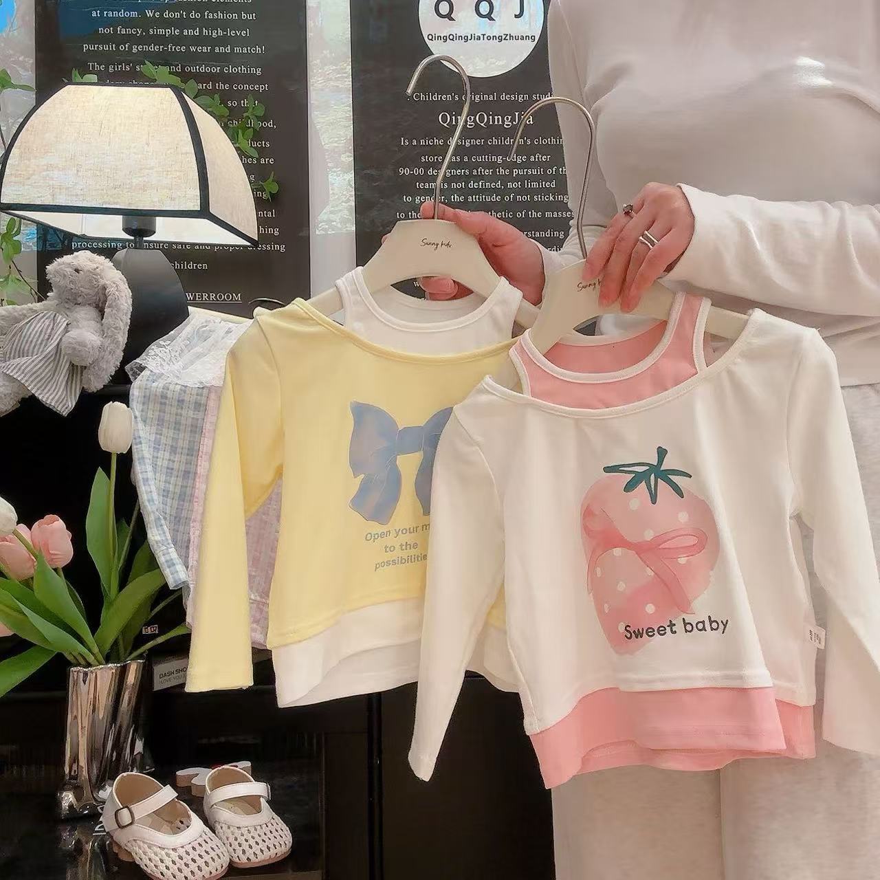 Ddmyshoesvip Two Long Sleeved T Shirts For Girls Vacation European Western Style Top Fresh And Casual Versatile