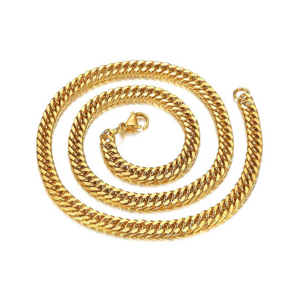 Golden stainless steel 6.5mm curly Cuban chain bracelet for womens fashion parties weddings jewelry sets gifts Y250408