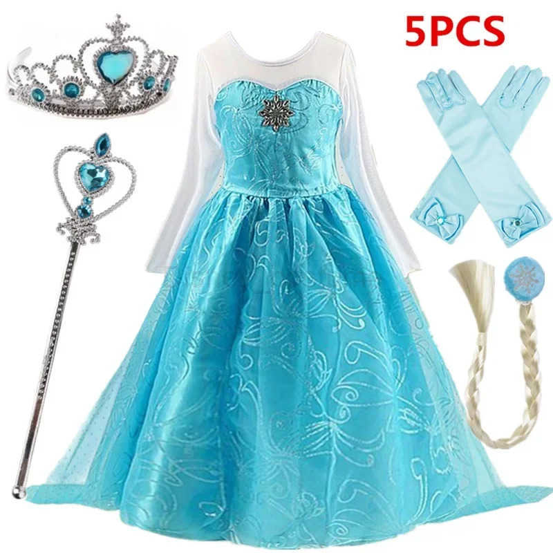 Disney Elsa Girl Costume Elsa Costume Snow Queen Costume Cosplay Birthday Party Childrens Costume 2024 Carnival Easter Girl Costume X250408