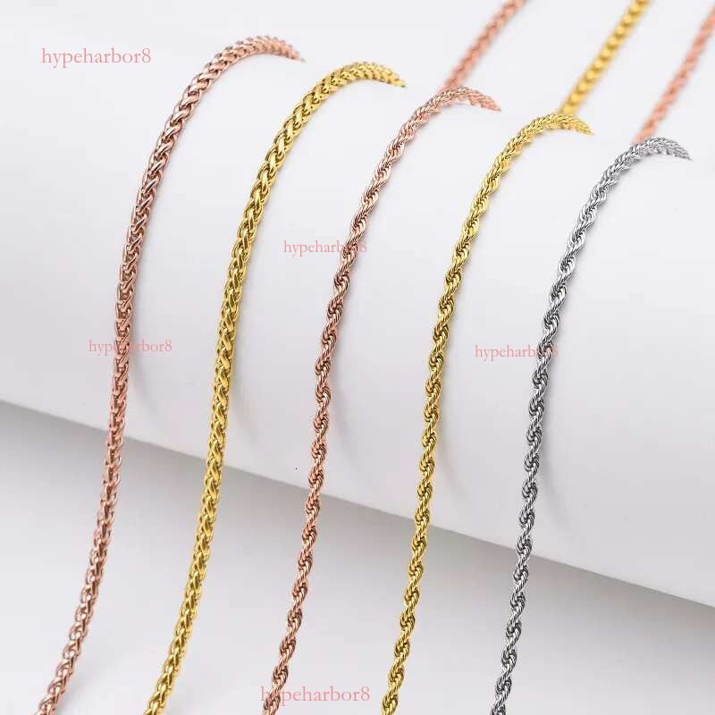 chain designer jewelry women High Quality Gold Plated rope Stainless Steel Necklace sier necklace chains for men 6mm 8mm 10mm