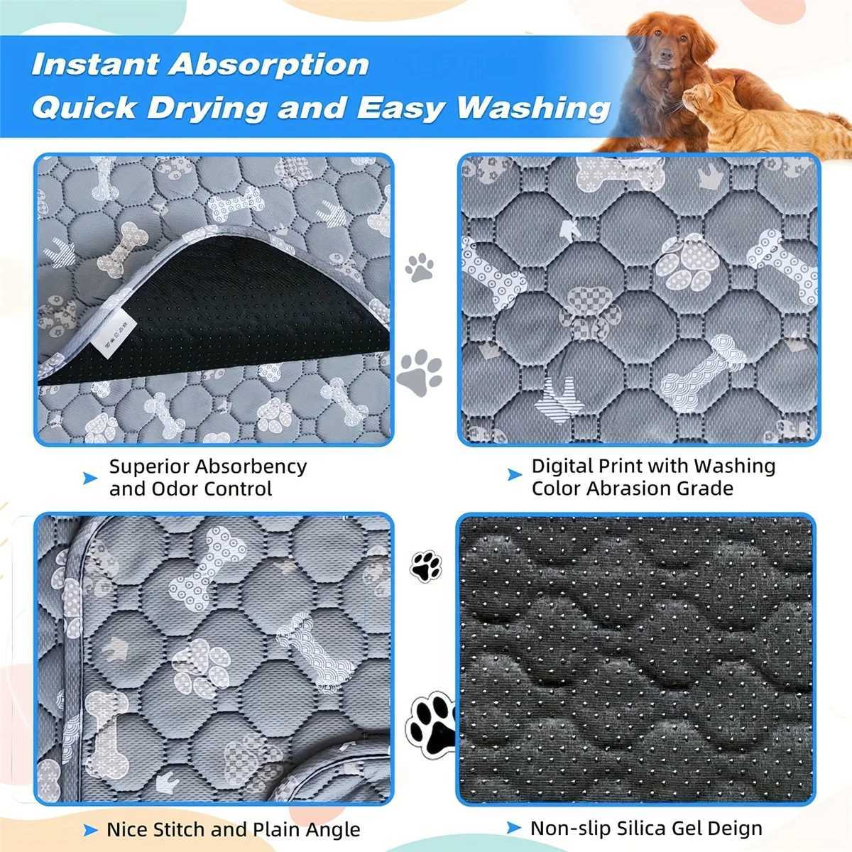Washable dog urine pad reusable pet urine pad waterproof puppy training diaper pad car seat floor sofa pet supplies Y250407