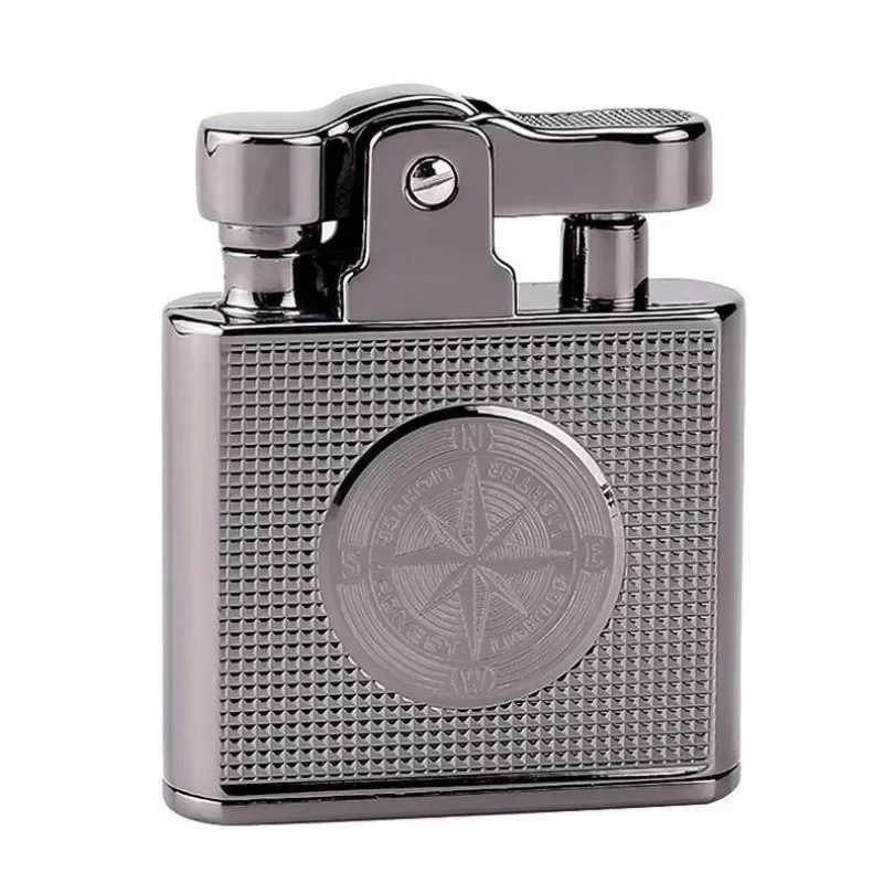 Luxury retro copper waterproof and windproof Kerosene cigarette lighter cigar lighter mens smoking tool mens gift small toolXJ250407