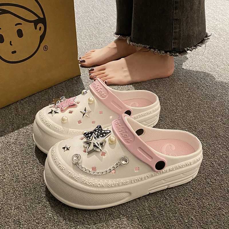 2025 New Spring Super Thick Sole Garden Womens Shoes Summer Jacket Fi Party Four Seas Cute Cato Eva Beach OutdoorXJ250407
