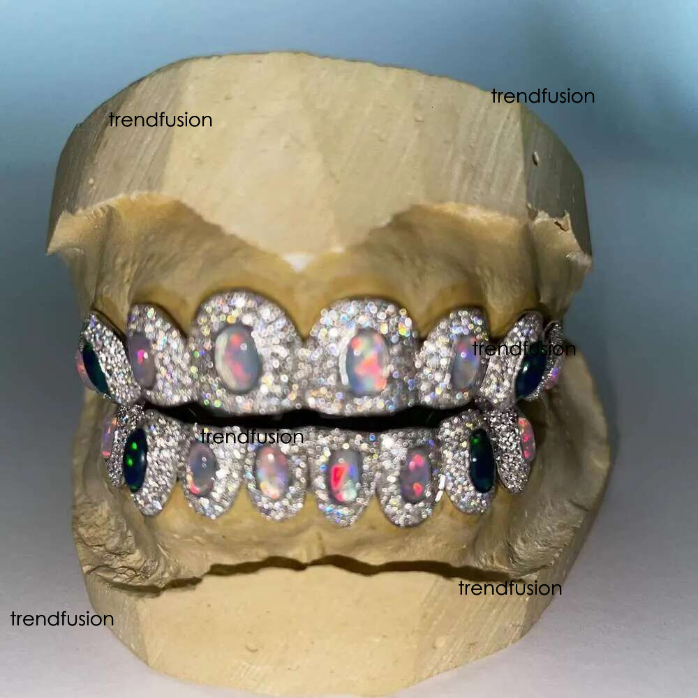 Custom Made Hip Hop Iced Out Sterg sier Jewelry Permanent Cut VVS Moissanite Dias Teeth Mouth Grillz