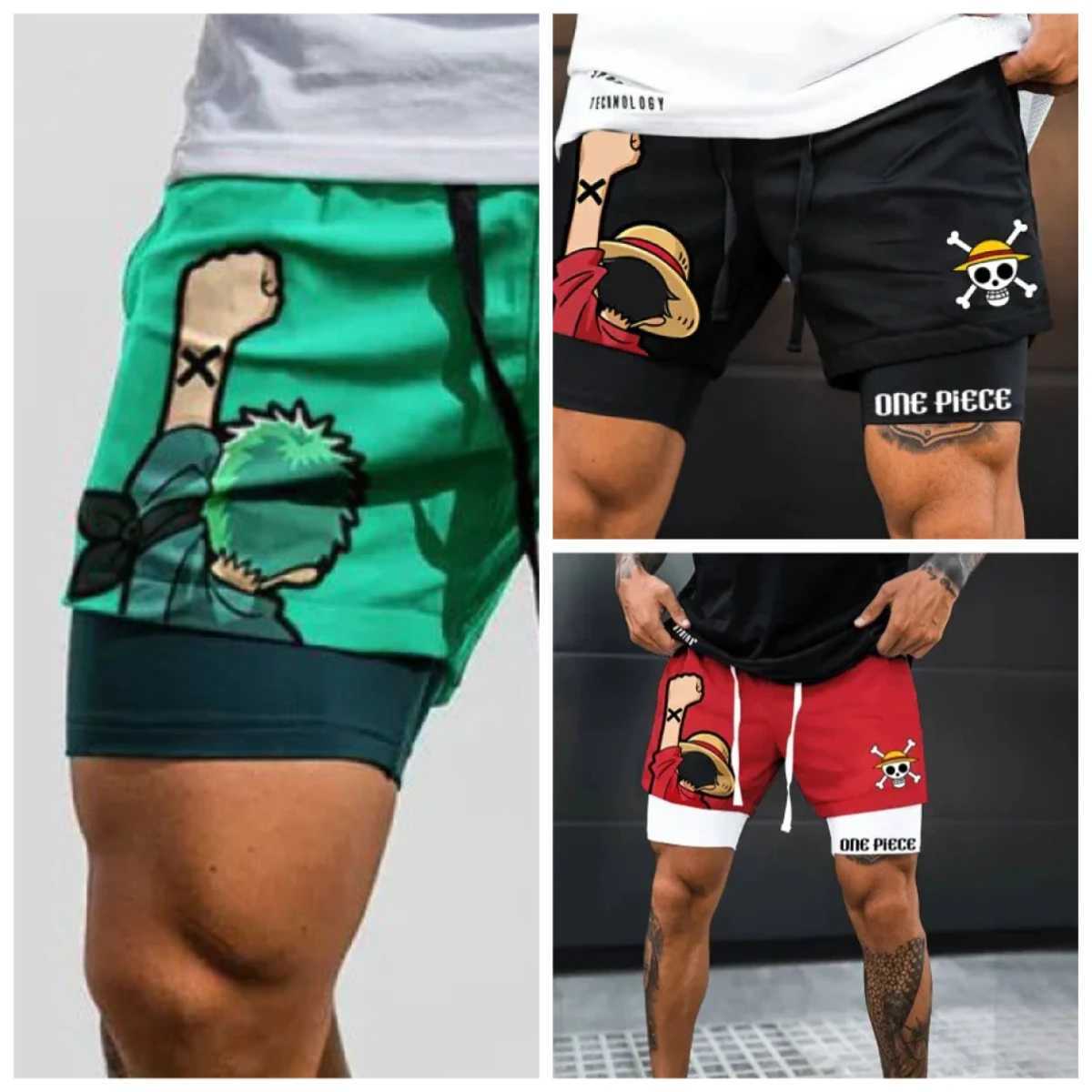One piece absorbent sports and fitness shorts suitable for both male and female skin friendly featuring an artificial two-piece designXJ250407