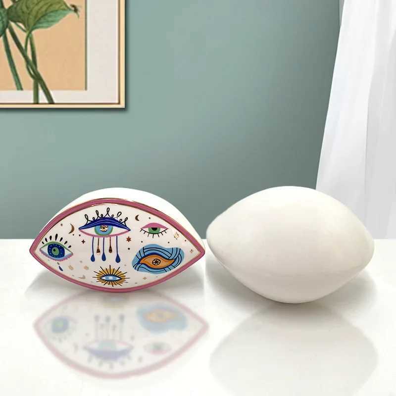 Creative Ceramic Art Home Decoration Trkiye Blue Evil Eye Sculpture Devils Eye Statue Moroccan Style Desktop Decoration X250408