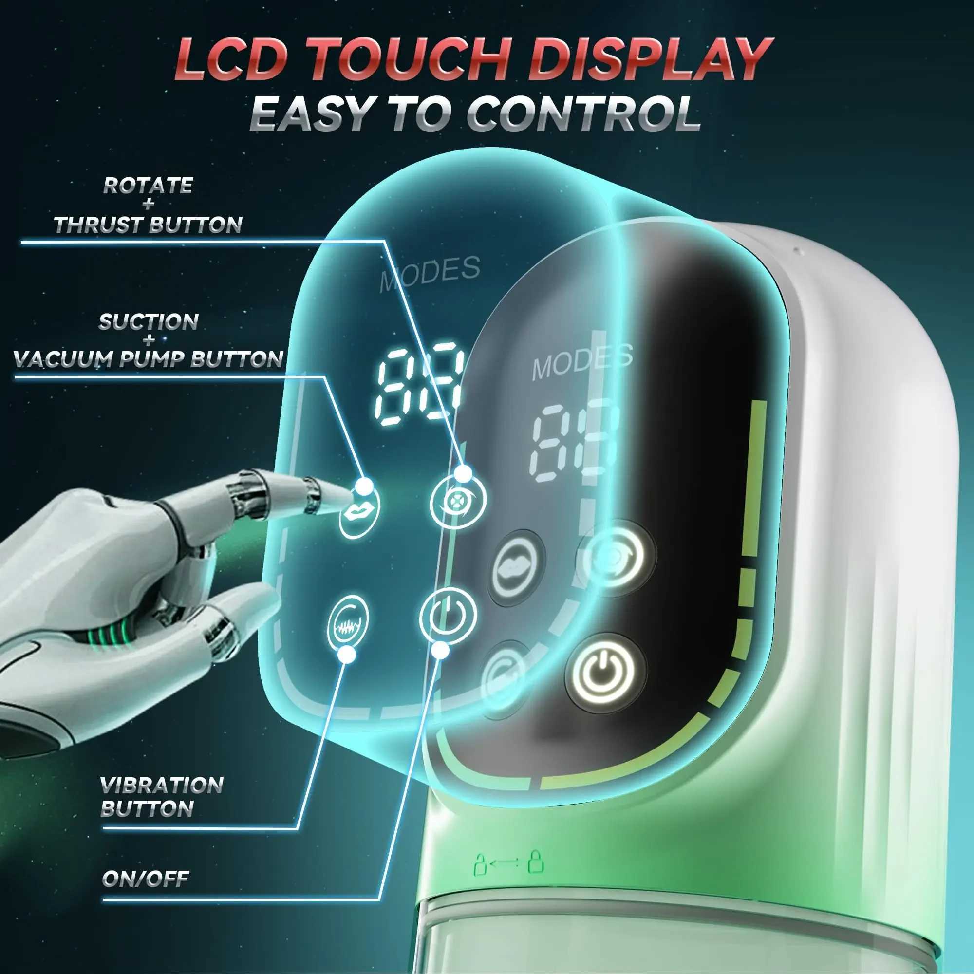 Automatic Male Masturbation Penile Pump 4-in-1 Stimulus Suction Masturbation Cup Tongue Rotation Lick Adult Sex ToyW250408