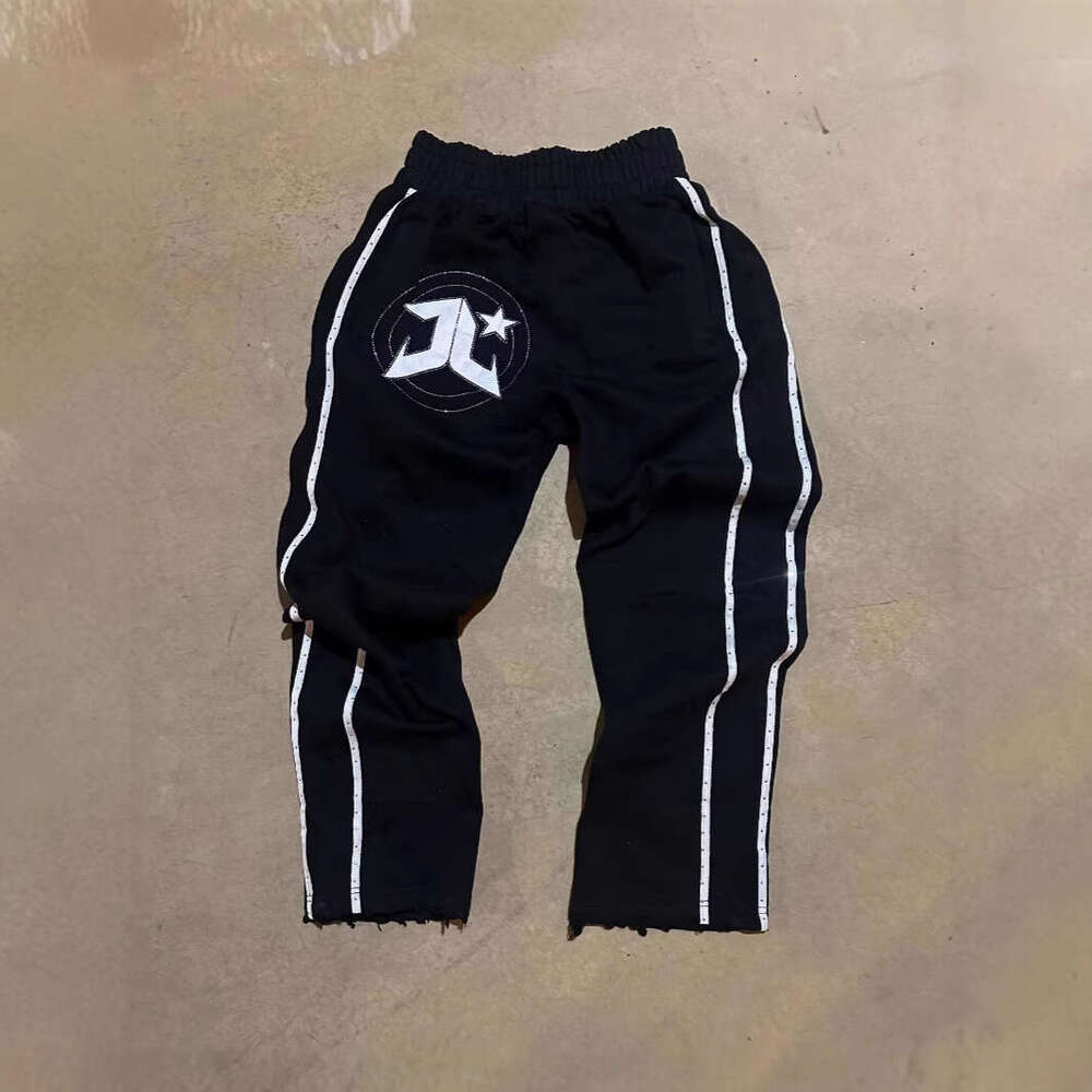 2025 unisex with American hip-hop style letter print loose stripe casual pants