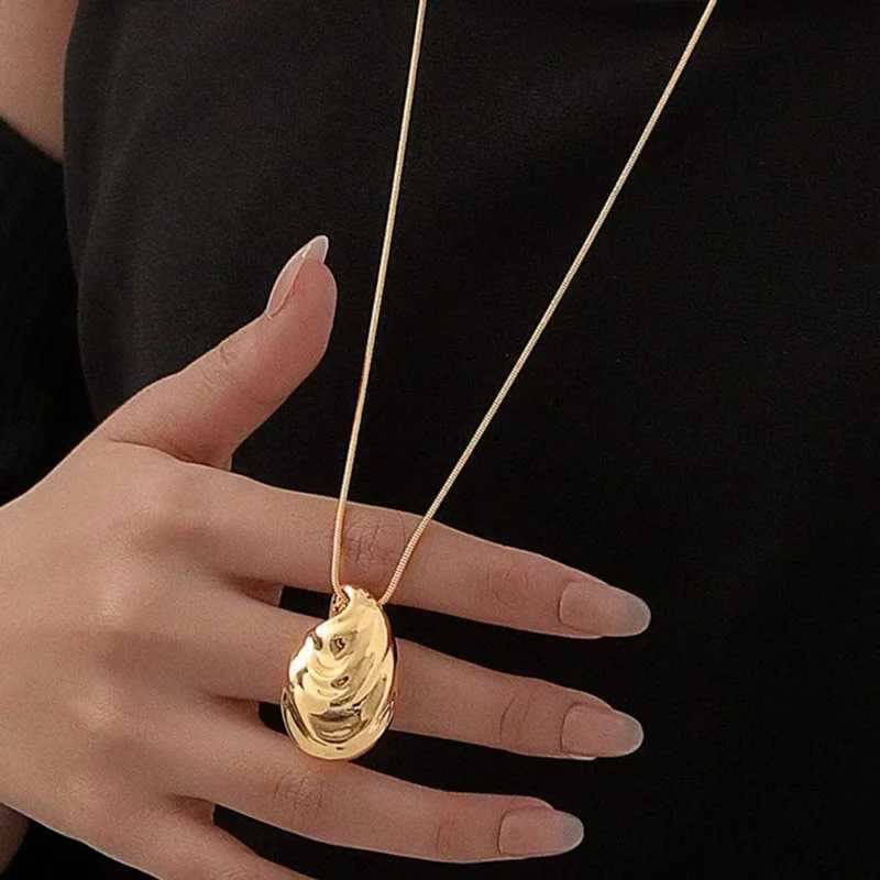 Fashion Jewelry Luxury Temperament Metal Teardrop Pendant Necklace For Women Female Gifts Simply Design Accessories Hot SaleC250407