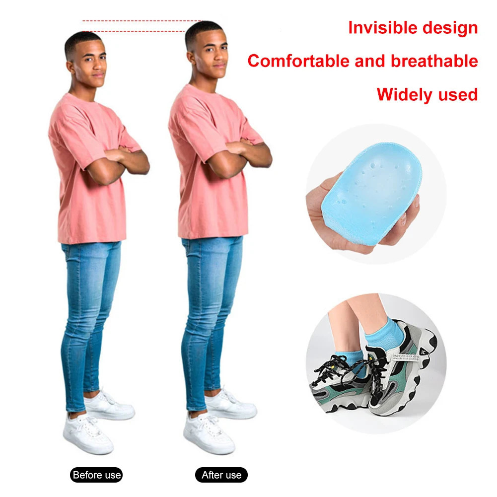 Invisible Rizzsoles Height Max Socks 2.5/3.5cm Half Height Increase Insoles Unisex Anti-slip Thickened SEBS Heel Lift Shoe Pads 250407