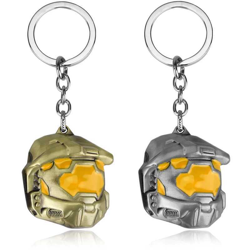 Halo Spartan Assault Mask Keychain Mask Car Keyring Mens Necklace Ornaments Decoration Accessories For fans GiftC250407