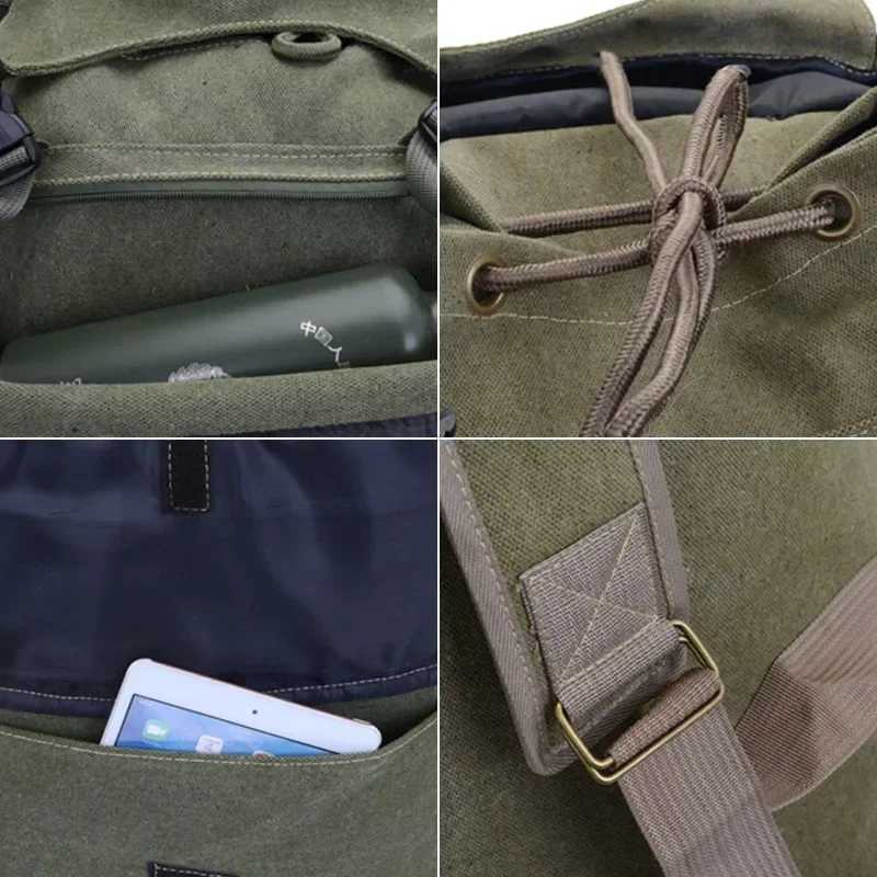 100L Hiking Camping Backpack Large Canvas Travel Luggage Backpack Outdoor Mountaineering Multiple Pockets RucksackC250407