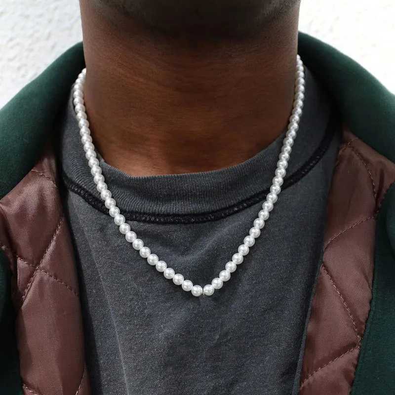 Cross-border long imitation pearl necklace unisex light luxury temperament versatile neck chain jewelry wholesaleC250407