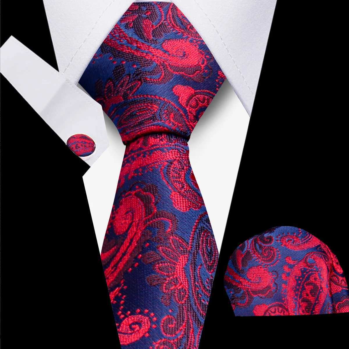 Classic Elegant Ties For Men Fashion Gifts Striped Solid Necktie Handchief Cufflink 3 Pcs Set Wedding Business Suit Accessories X250407