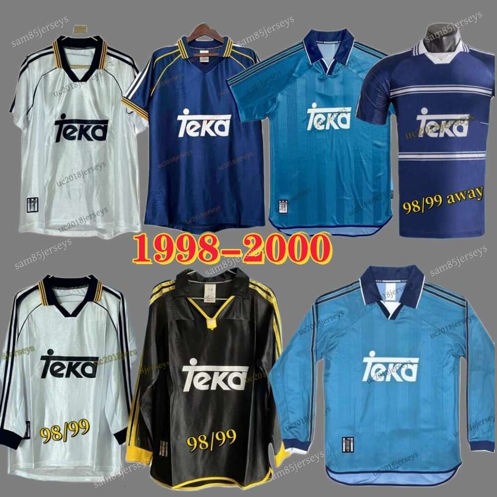 1998-2000 Retro Soccer Jerseys classic Real ZIDANE RAUL FIGO CARLOS GUTI.H 98 99 00 CASILLAS Goalkeeper home away Football Shirt Long sleeves