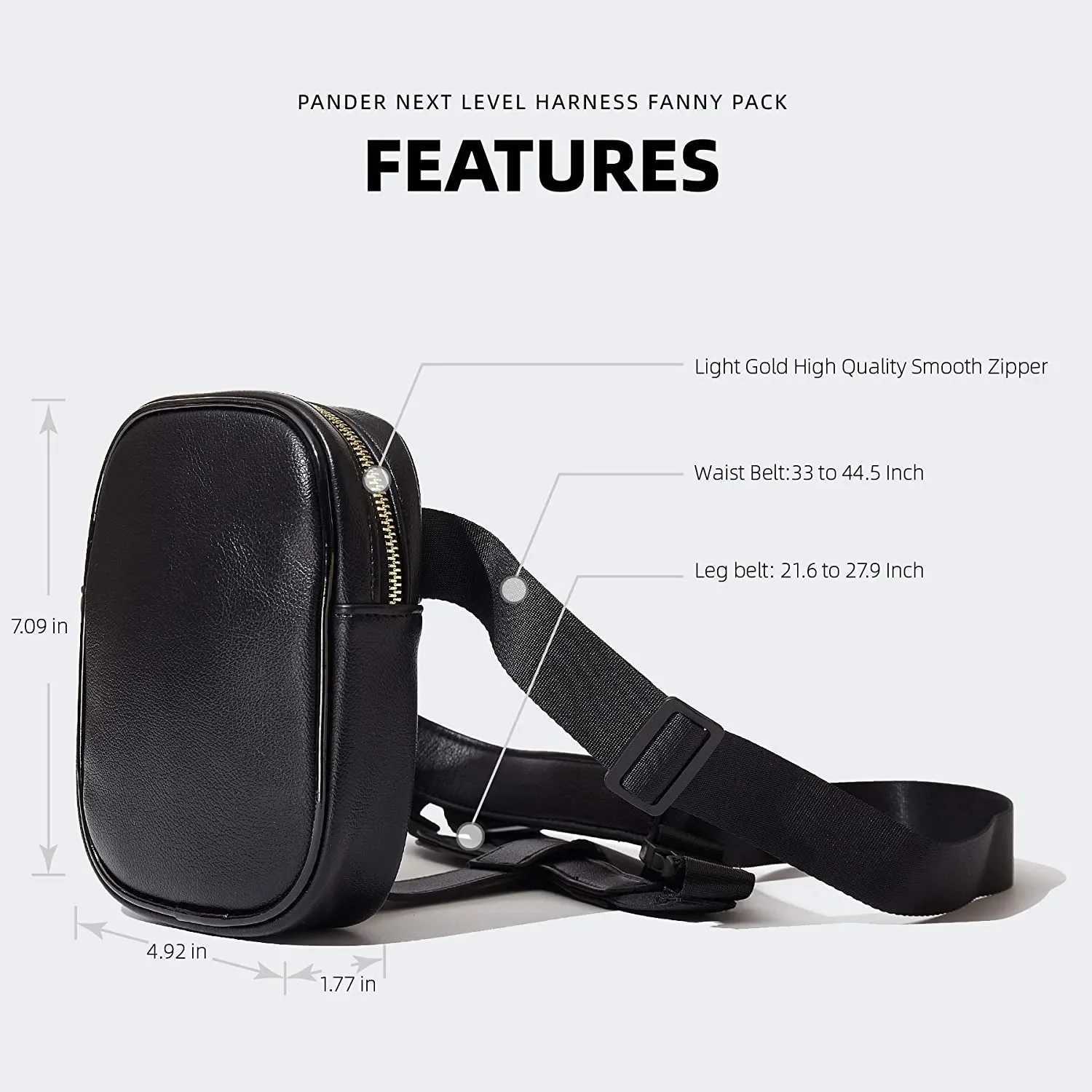 FAshion black womens waist belt leather cool bag outdoor hiking motorcycle fantasy bag Z250407