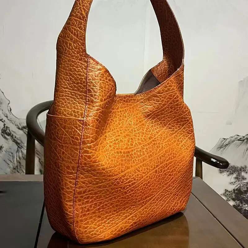 Women's Lady Tote Underarm Genuine Leather Oiled Hand Bag Ladies Retro Style Designer Fashion Women Bags 2024 Shopping