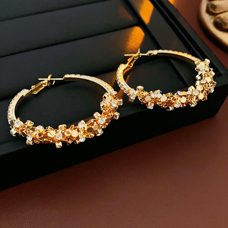 New Fashion Designer Earring Gold plated Round Hoop Earrings for Woman with zircon diamonds Earring Trend Classic Party Wedding Pendant Jewelry Gift