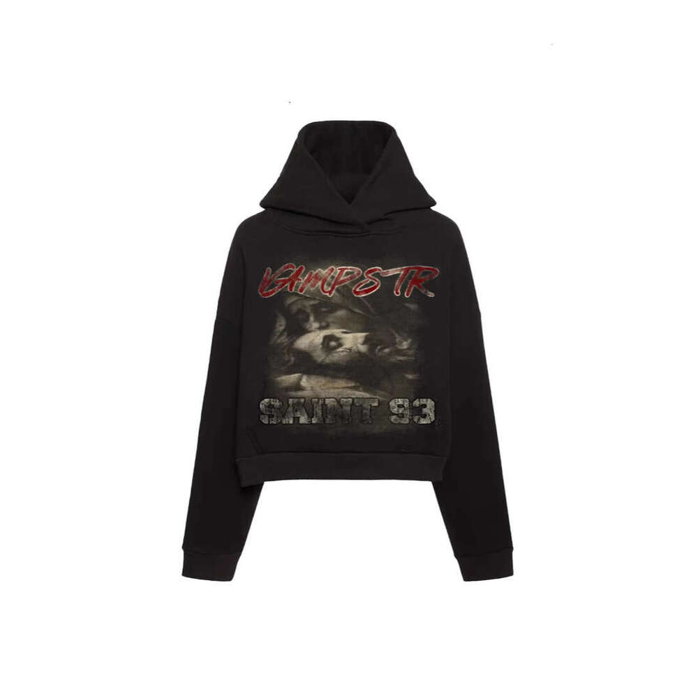 Y2K design versatile trendy god print loose hooded sweatshirt for summer transport