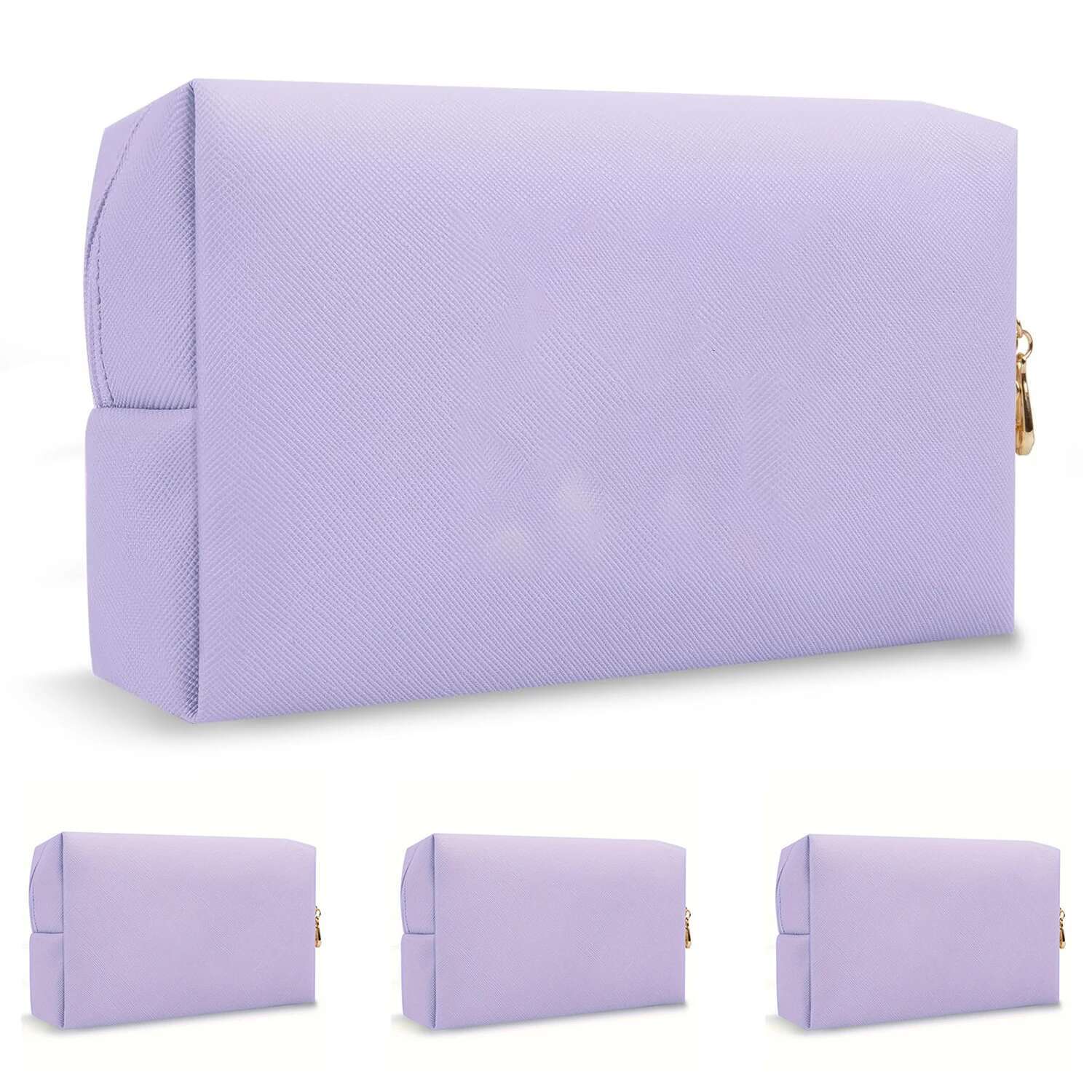 Purple Embroidered Letter Storage Travel Wash Lipstick Makeup Tool Sorting Bag Multi Functional Ljx