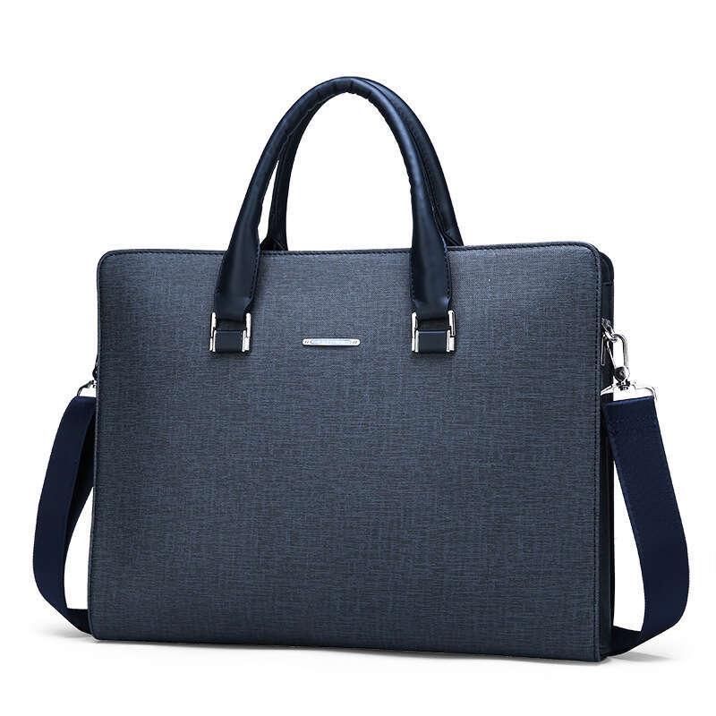 Large capacity business men's handheld horizontal style official document, foreskin material, single shoulder diagonal cross computer bag, new ca