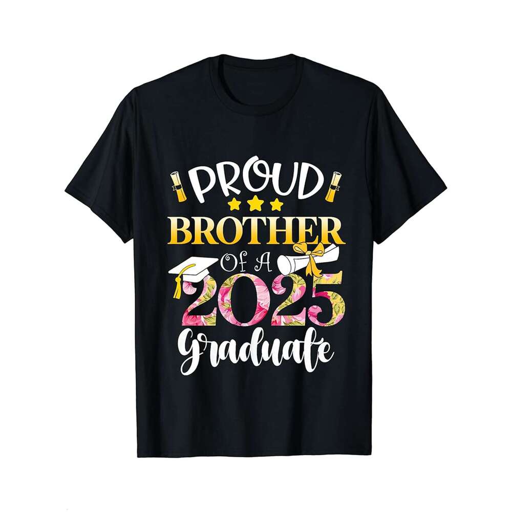 Designer T shirt Proud Brother Of A 2025 High School Graduate Graduation - 220g Tshits