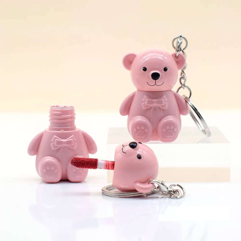 24Pcs Cute Bear Gloss 6 Colors Set Woman Longlasting Nonstick Lip Tints Lips Makeup Bulk Wholesale