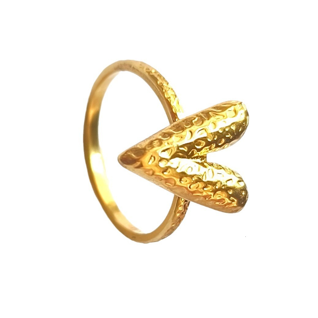 Top Source New Stainless Steel Texture Love end High grade Wrinkled Non fading Ring