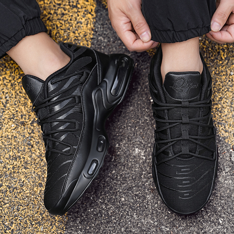 2025 Spring Summer Cushion Sole Air Men's Sports Shock Absorption Student Running Shoes 45 Large Size Breathable Lightweight Trendy