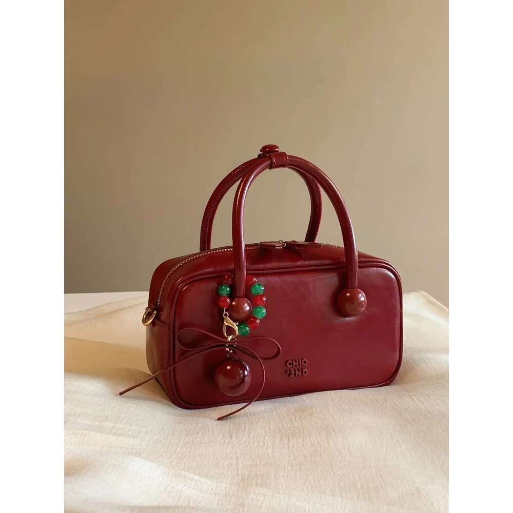Vintage Red Shoulder Pillow Shape Women, Party Crossbody Bag Small Retro Handbag For Women With Handle