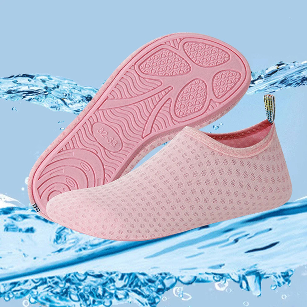 Water Shoes Rubber Sole Mesh Hole Quick Dry Diving Shoes Unisex Beach Swimming Diving Socks Non-Slip Seaside Surfing Adult Kids 250408