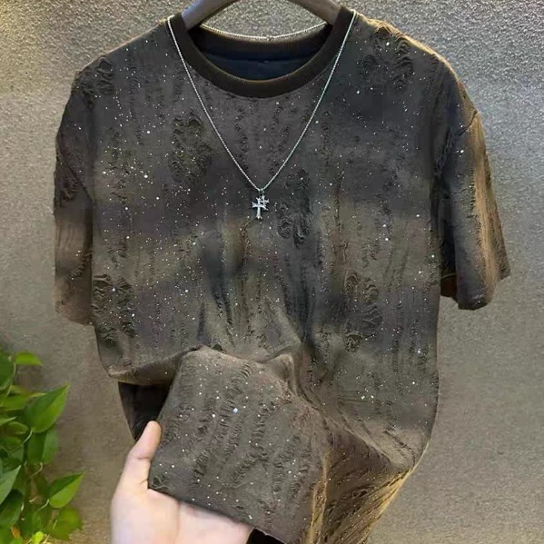 2025 New Designer T-shirt Outdoor Sports Top American short for men's summer haute couture loose fashion label half sleeved printed T-shirt cotto