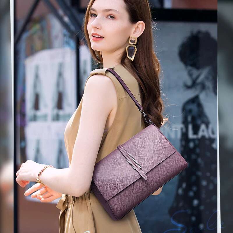 Genuine Crossbody Bag For Women's Versatile Commuting, Cowhide Shoulder Bag, High-Quality Soft Leather Small Handbag