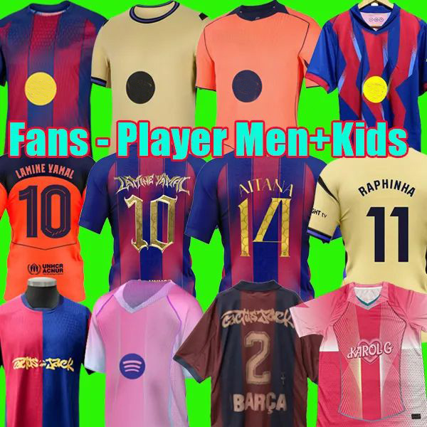 25 26 barcelona PEDRI LAMINE YAMAL Soccer Jersey LEWANDOWSKI FC FERRAN GAVI Camiseta De Football Shirt AUBA JOAO CANCELO F. DE JONG 2025 2026 Men Kids