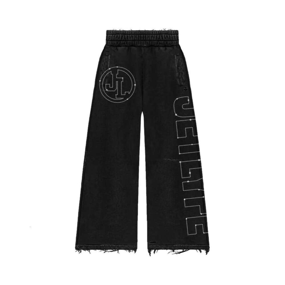 2025 unisex with American hip-hop style letter print loose stripe casual pants