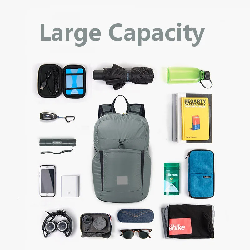 18L 22L Silicone Folding Backpack Lightweight Portable Waterproof Bag Outdoor Camping Hiking Shoulder Skin Bags 250407