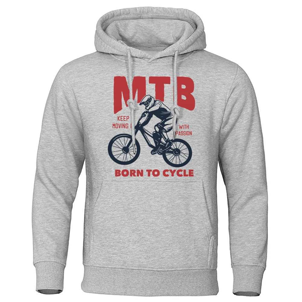 Mtb continues to move forward with passion giving birth to Menatums bicycle hoodies fur lining oversized sweatshirts and vintage high-quality tops W25