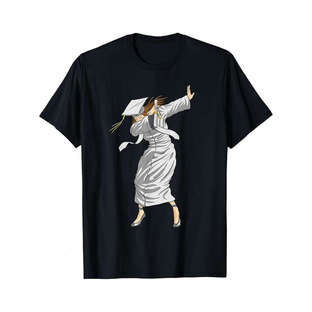 Designer T shirt Dabbing Graduation Class Of 2025 Gift Men Funny Graduation - 220g Tshits
