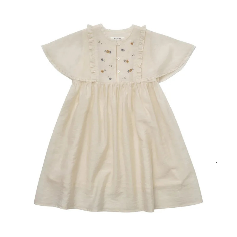 Arrival 2025 Summer Princess Dress For Baby Girls Korean Cotton Short Sleeve Skirts Childrens Clothings Ages 3-12 Years 250408
