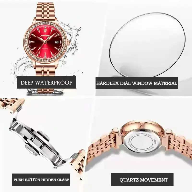 Poedagar Luxury Casual Womens Watch Waterproof Date Womens Watch Elegant Diamond Womens Quartz Watch Simple Womens WatchT250408
