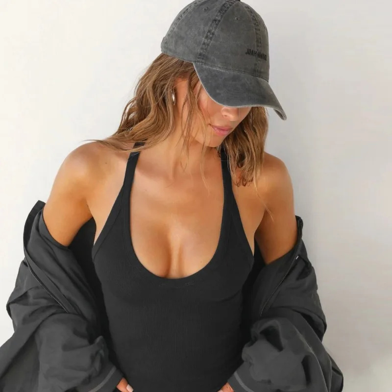 summer knitted vest European and American womens clothing sexy slim top trendy undershirt 250407