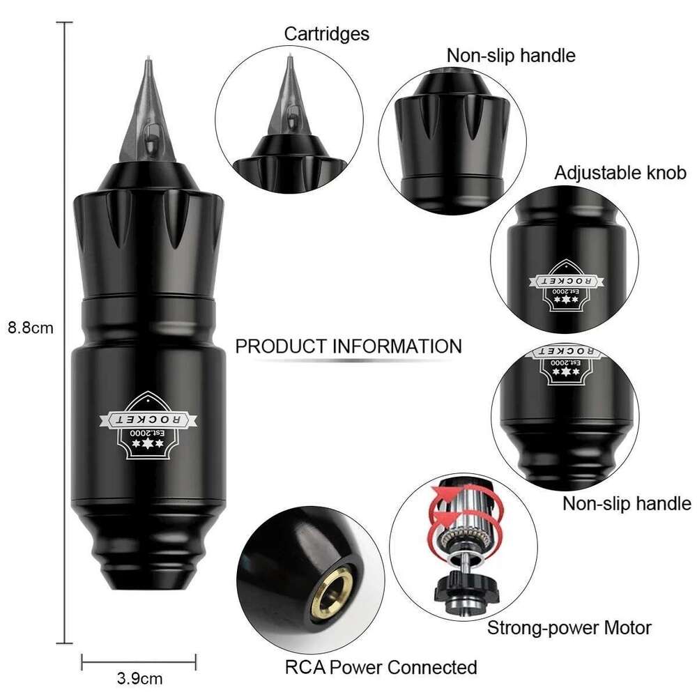 DM Wireless Complete Mini Rocket Hine Battery Case Needle Power Ink Rotary Pen Permanent Makeup Tattoo Kit