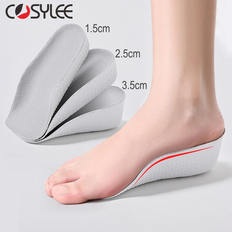 Arch Support Height Increase Insoles Half Pads Orthopedic Breathable Memory Foam 7 Points Lifts Shoe Pads Flat Feet Support 250408