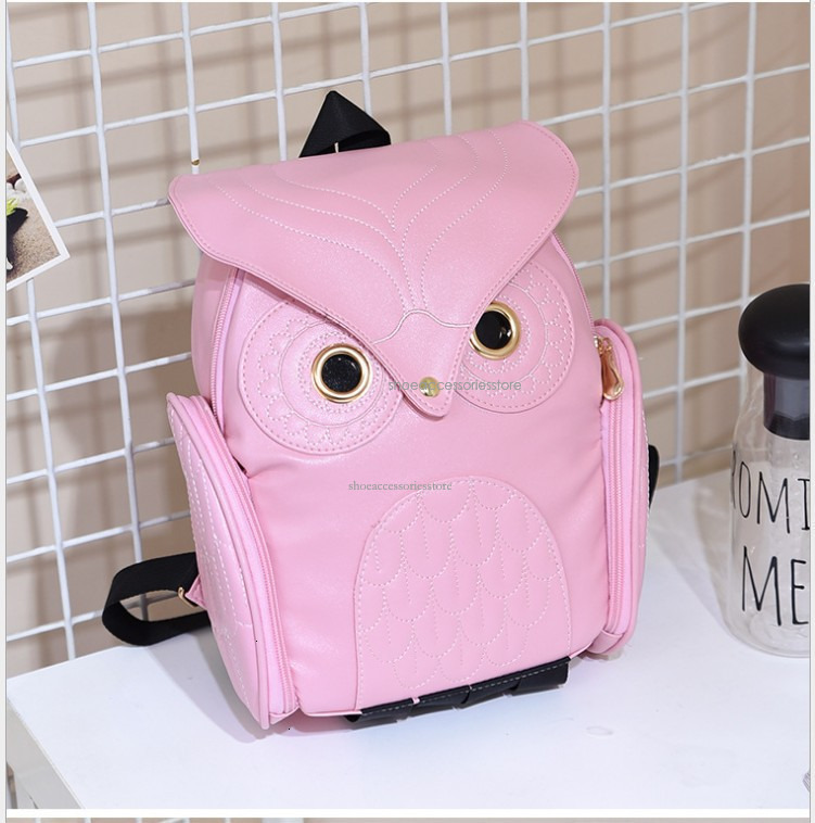 Designer 2025 New Women's PU Personalized Owl Shaped Korean Fashion Travel Bag Female Student Backpack