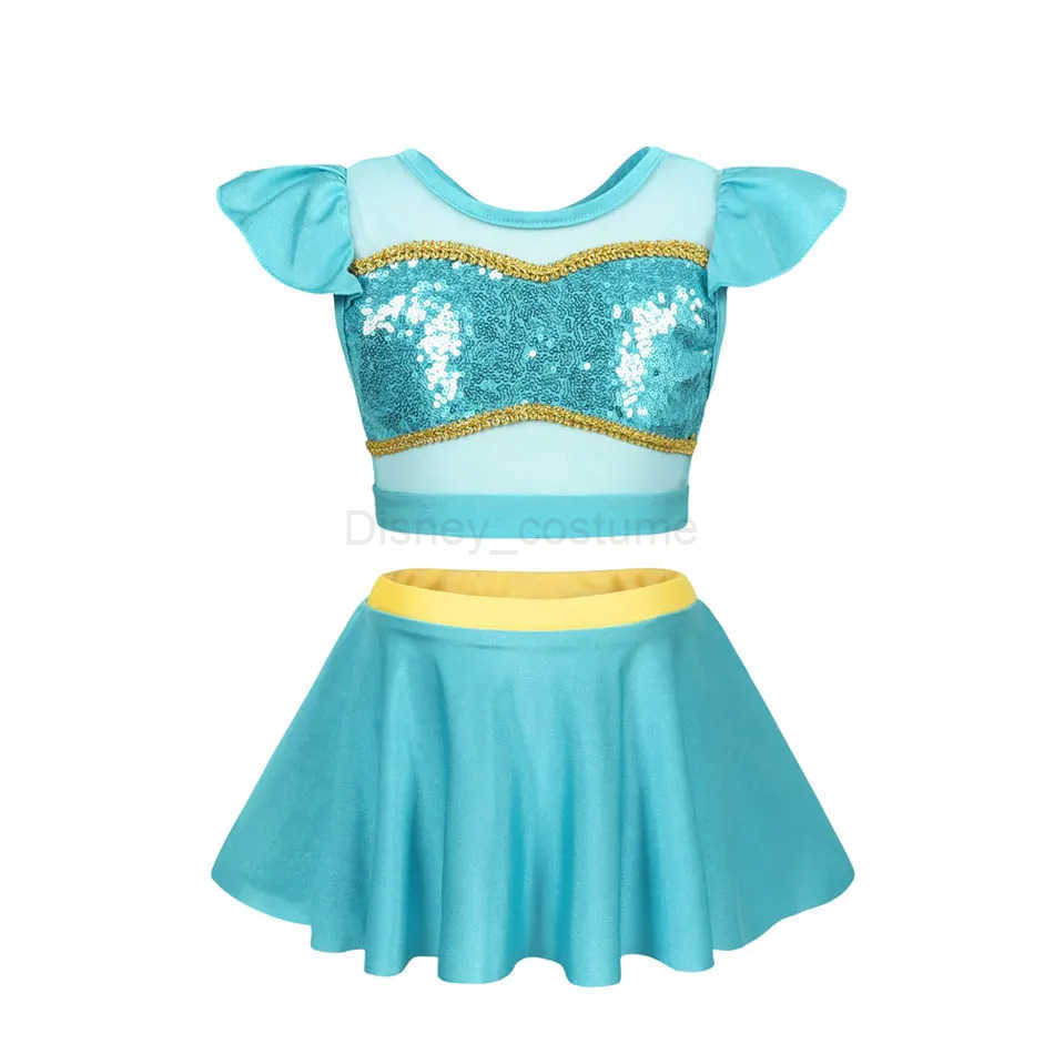 Disney Princess Mermaid Mirabel Isabella Swimsuit Set Girl Summer Beachwear Pool Party Kids Anna Elsa Rapunzel Swimwear Bathing Suit X250408