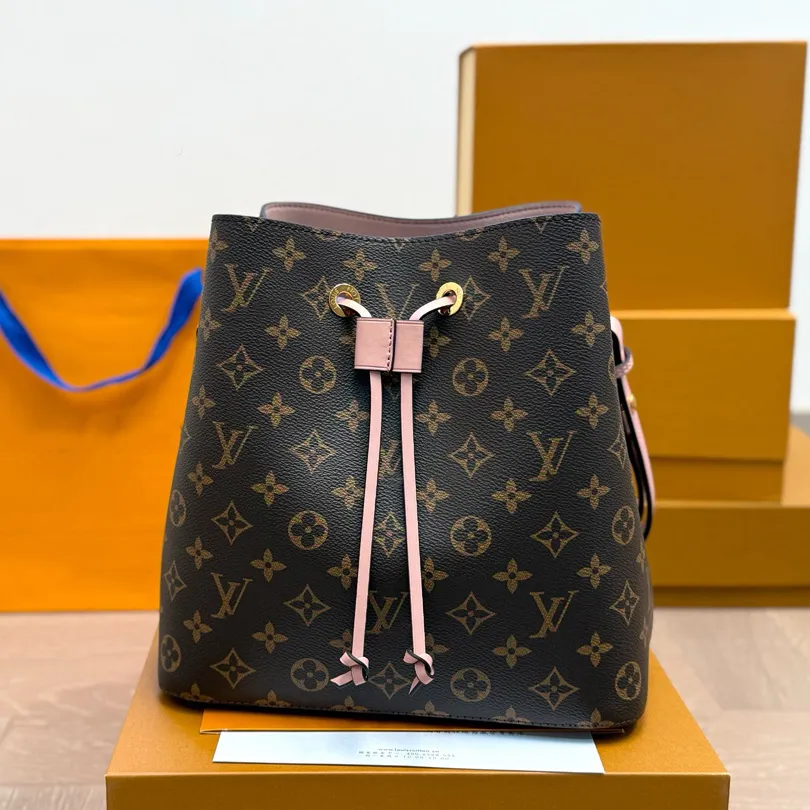 Designer Bag neonoe Bucket Bag Shoulder Bag Luxury Handbag Tote Bag Wallet Fashion Crossbody Bag Large Capacity Shopping Tote Coated Canvas Drawstring Bucket Bag